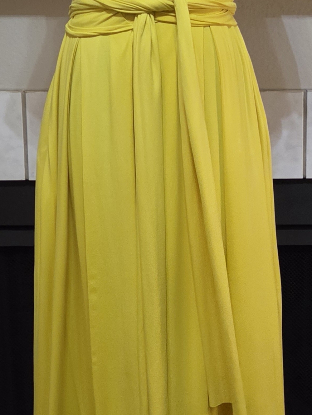 The Curvy Golden Aura Cross Tie Top Maxi Skirt Set